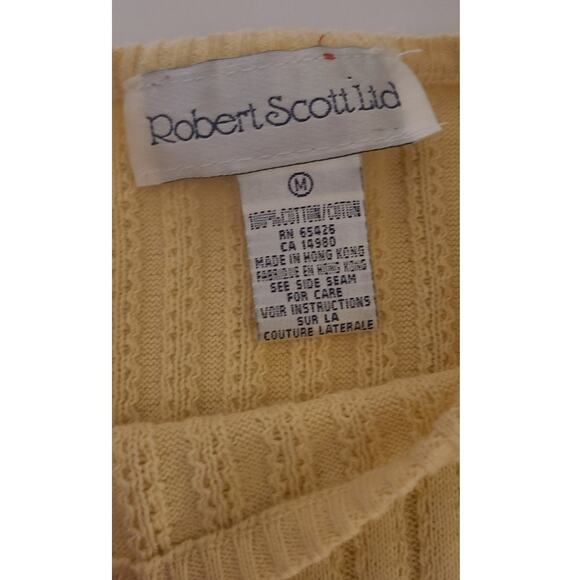 Vintage Butter Yellow Short Sleeve Cotton Sweater- Medium - Picture 2 of 4